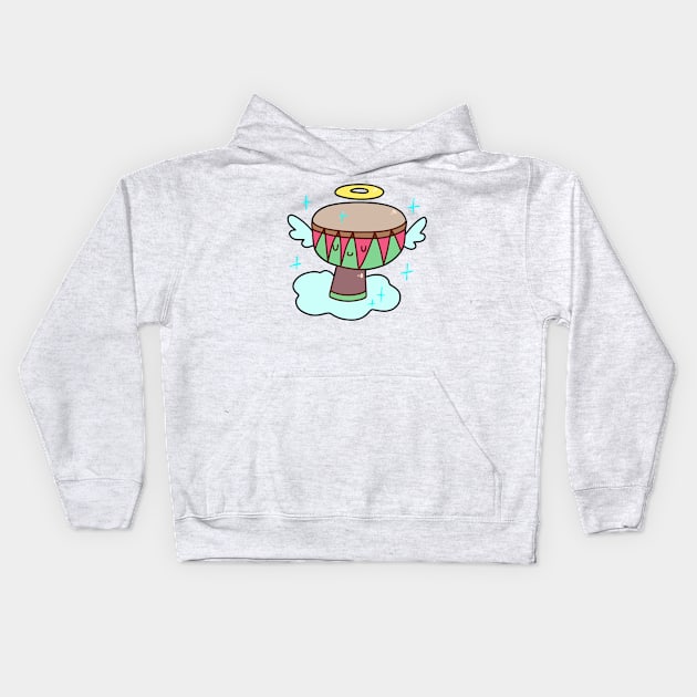 Cute Little Angel Djembe Kids Hoodie by saradaboru